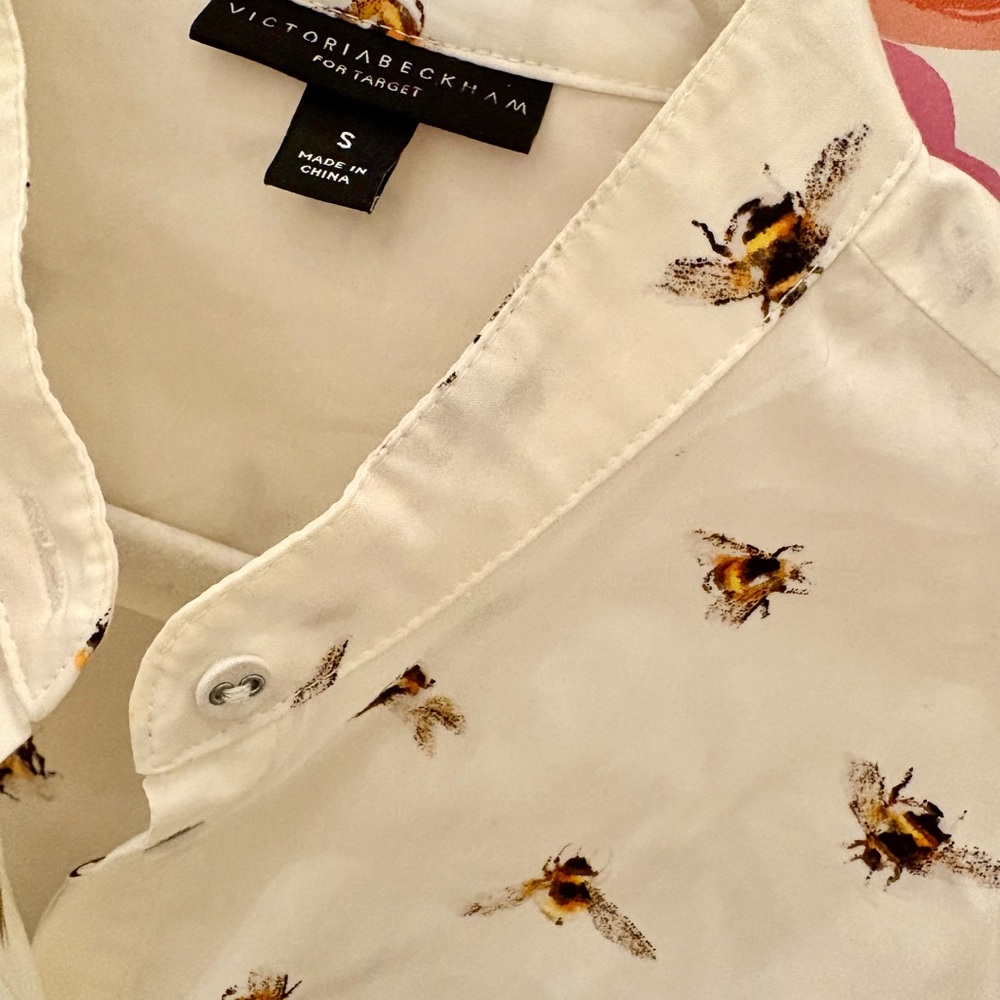 Victoria Beckham for Target White Bee Print Men's Shirt - Picture 2 of 5